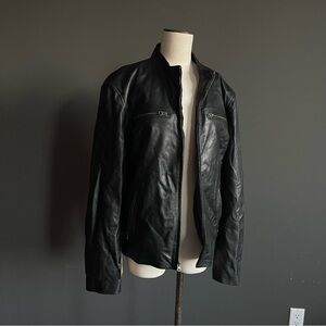 Leather Madness Black Genuine Leather Moto Jacket XL | Minimal Racer